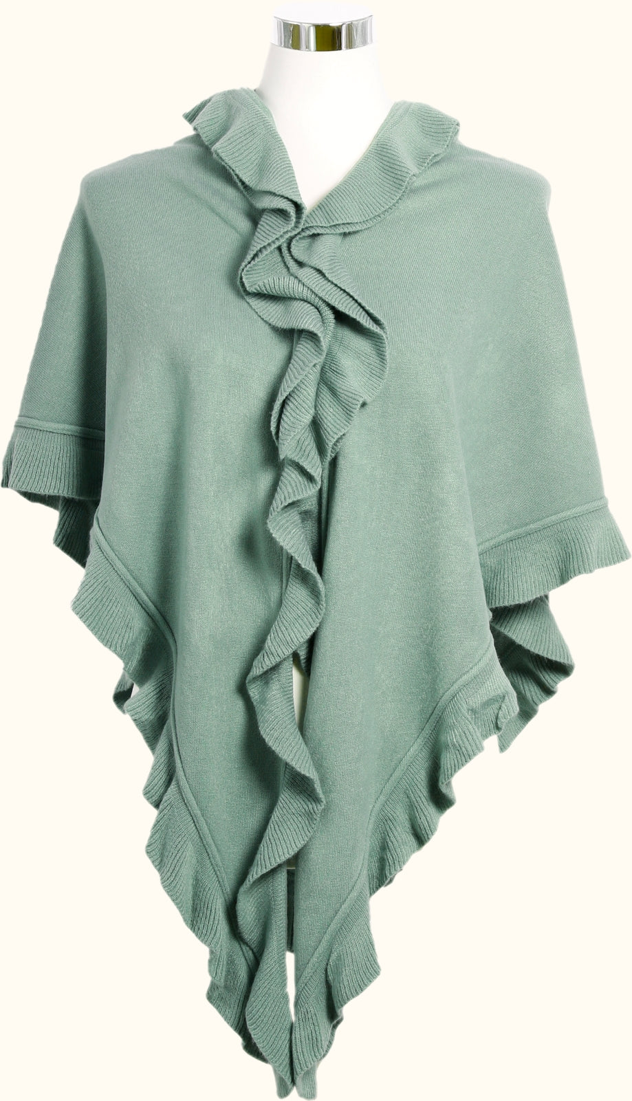Poncho Rüsche jade