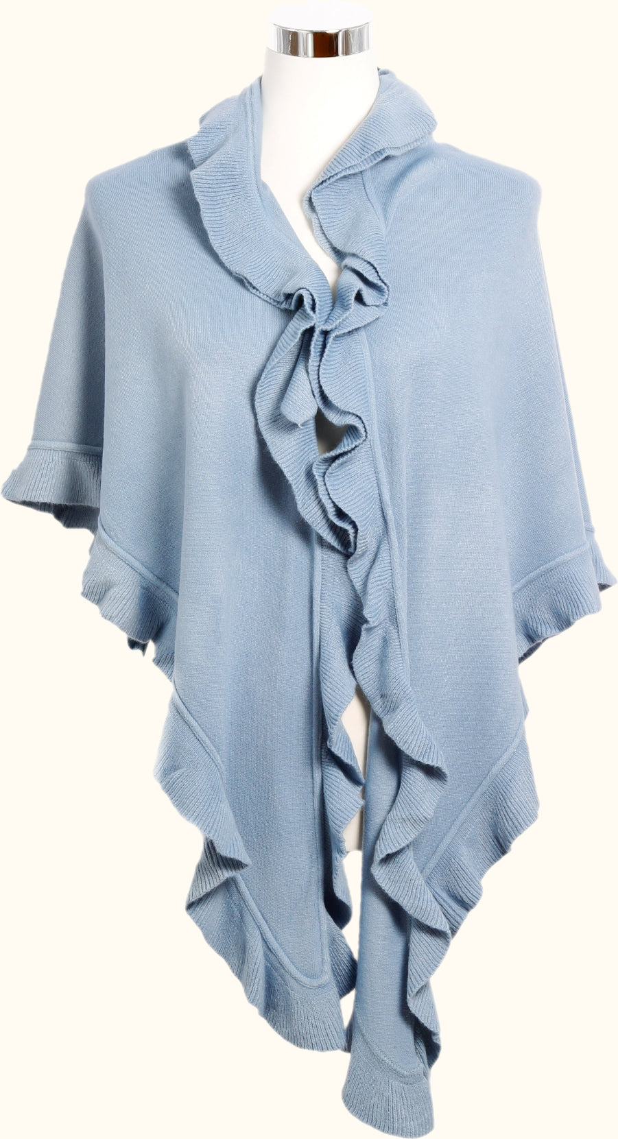 Poncho Rüsche eisblau